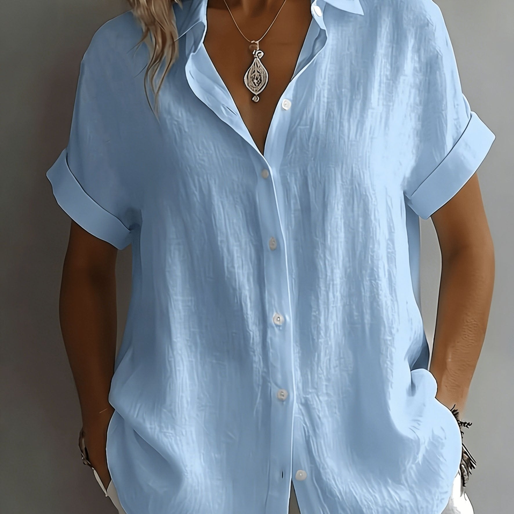 Amelia™ | Linen Button Blouse for Effortless Everyday Elegance
