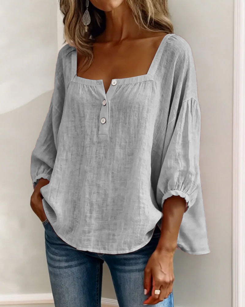 Hazel | Square Neck Puff Sleeve Blouse
