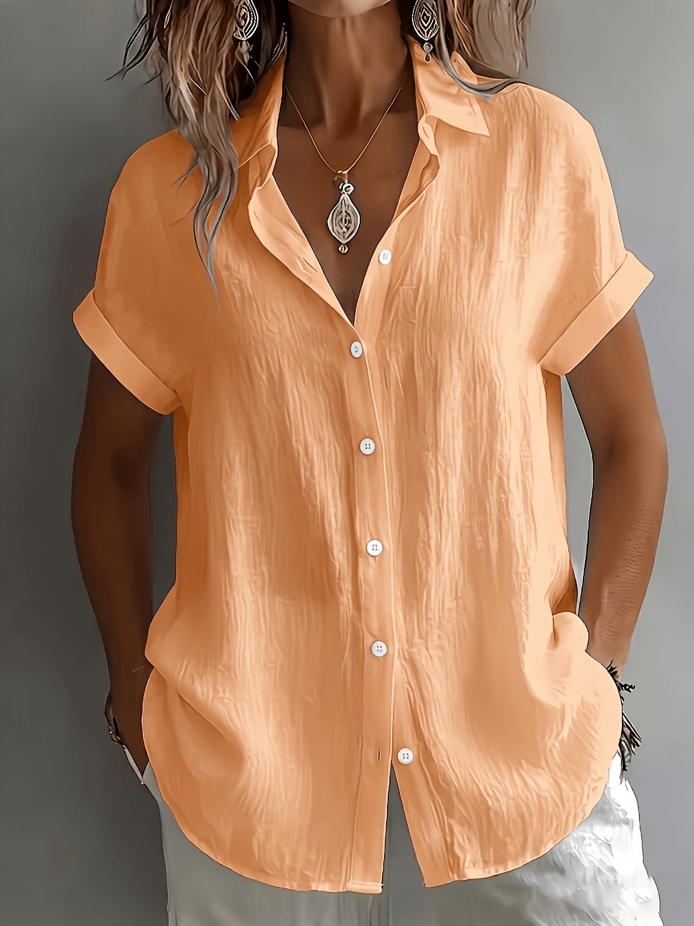 Amelia™ | Linen Button Blouse for Effortless Everyday Elegance