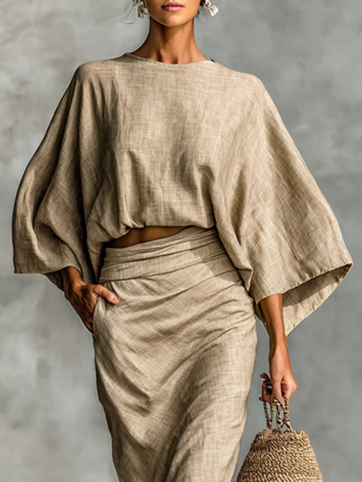 Elowen™ | Linen Blend Two-Piece Set for Relaxed Elegance & Everyday Comfort