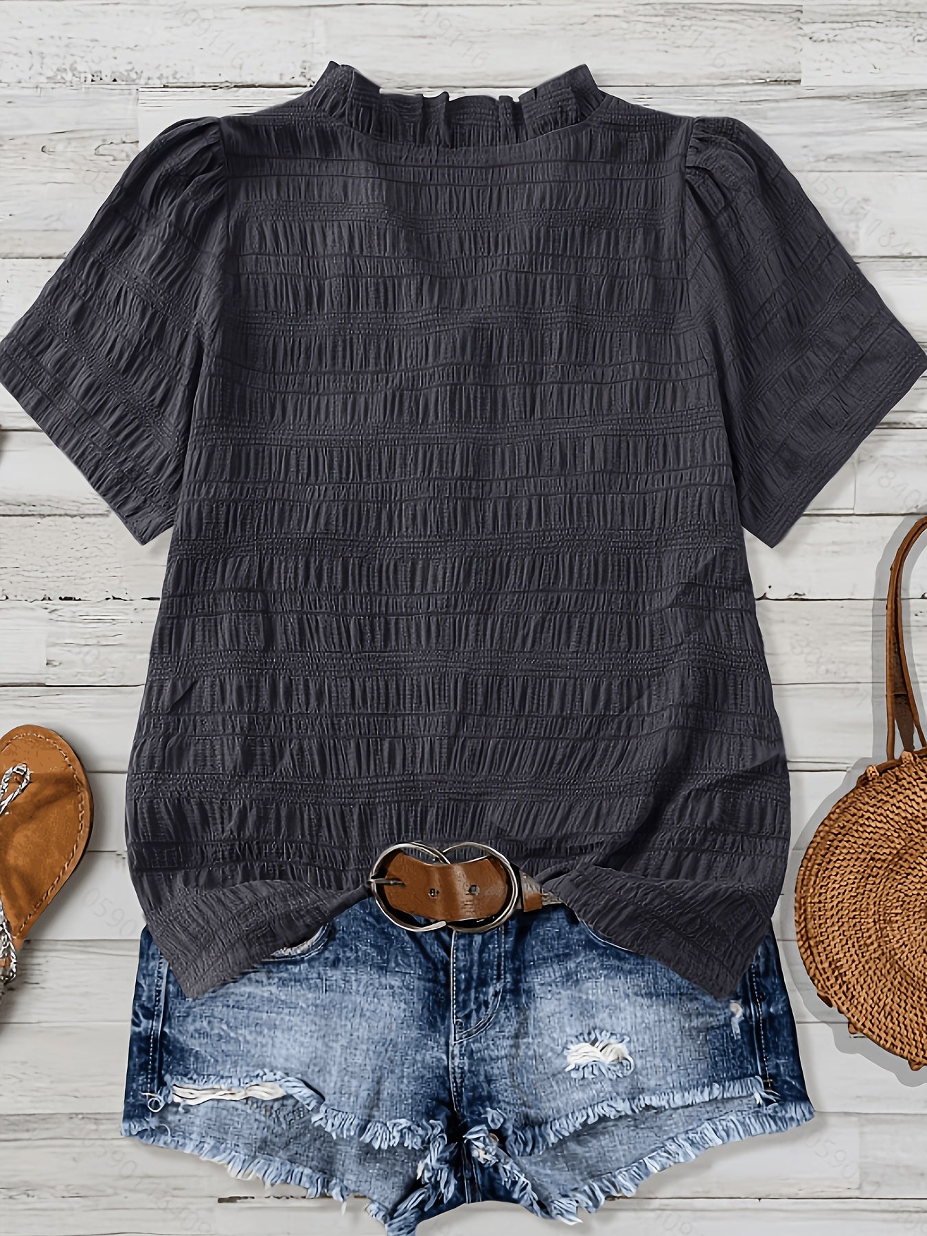 Olivia Grace™ | Ruffle V-Neck Blouse Designed to Flatter Every Curve