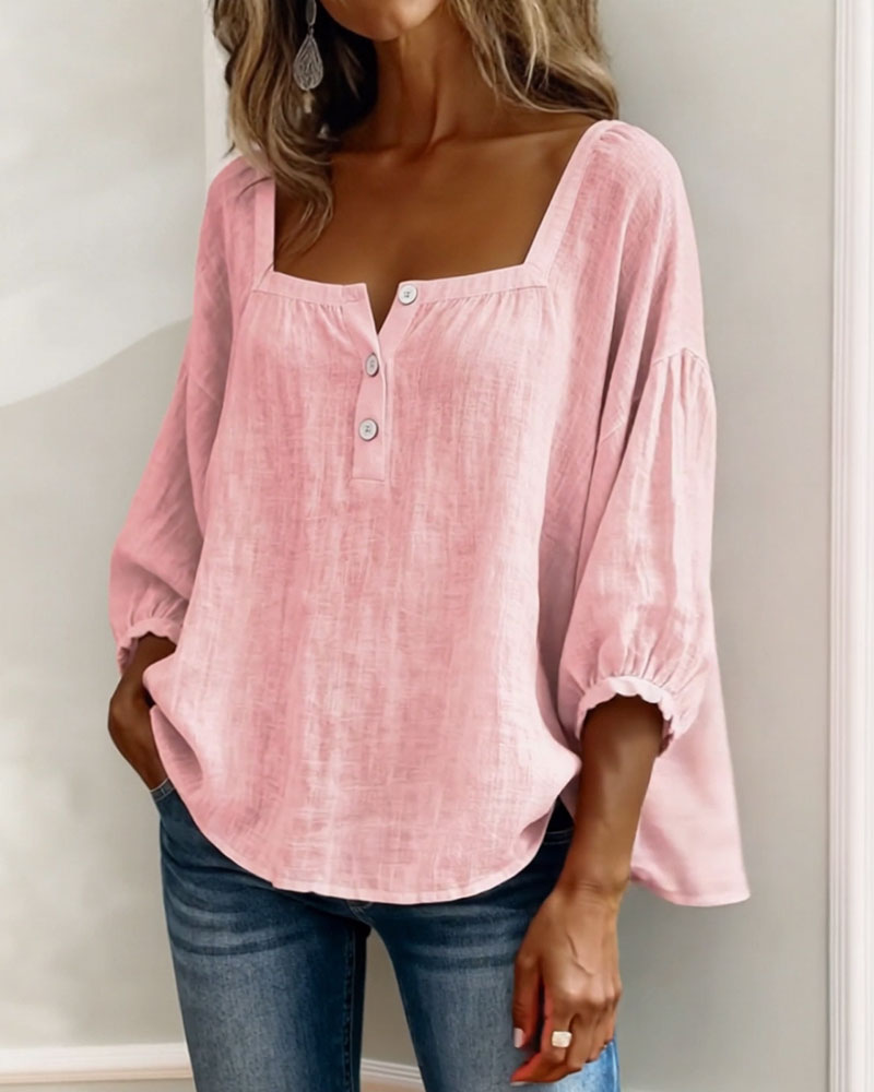 Hazel | Square Neck Puff Sleeve Blouse