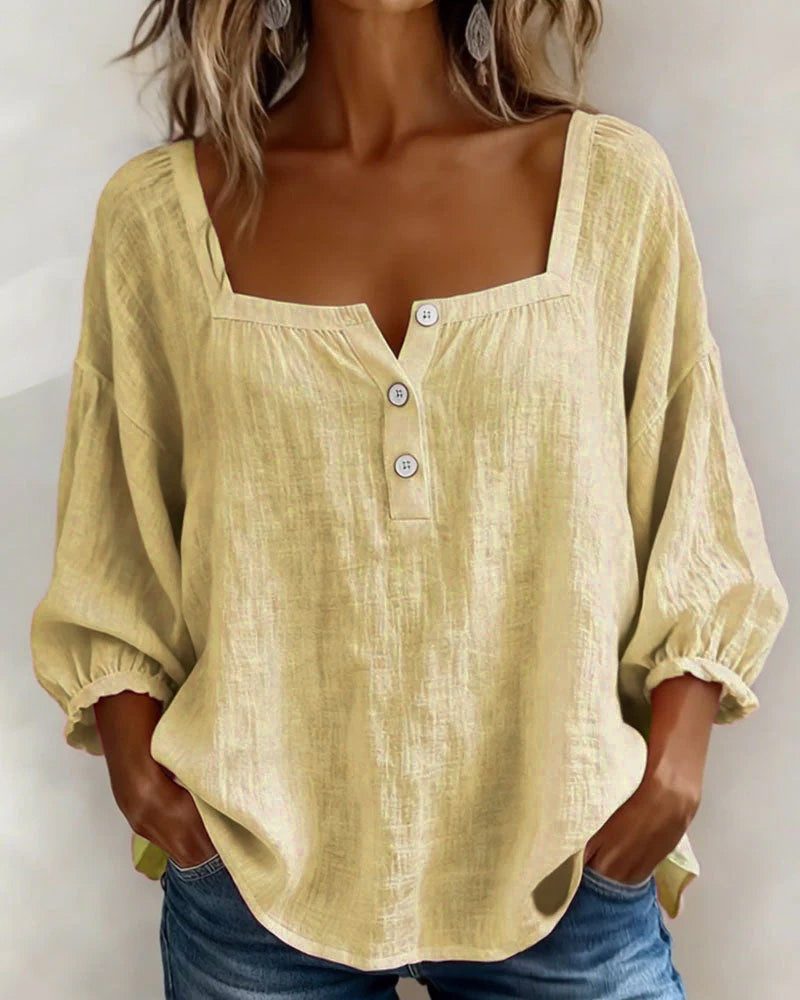 Hazel | Square Neck Puff Sleeve Blouse