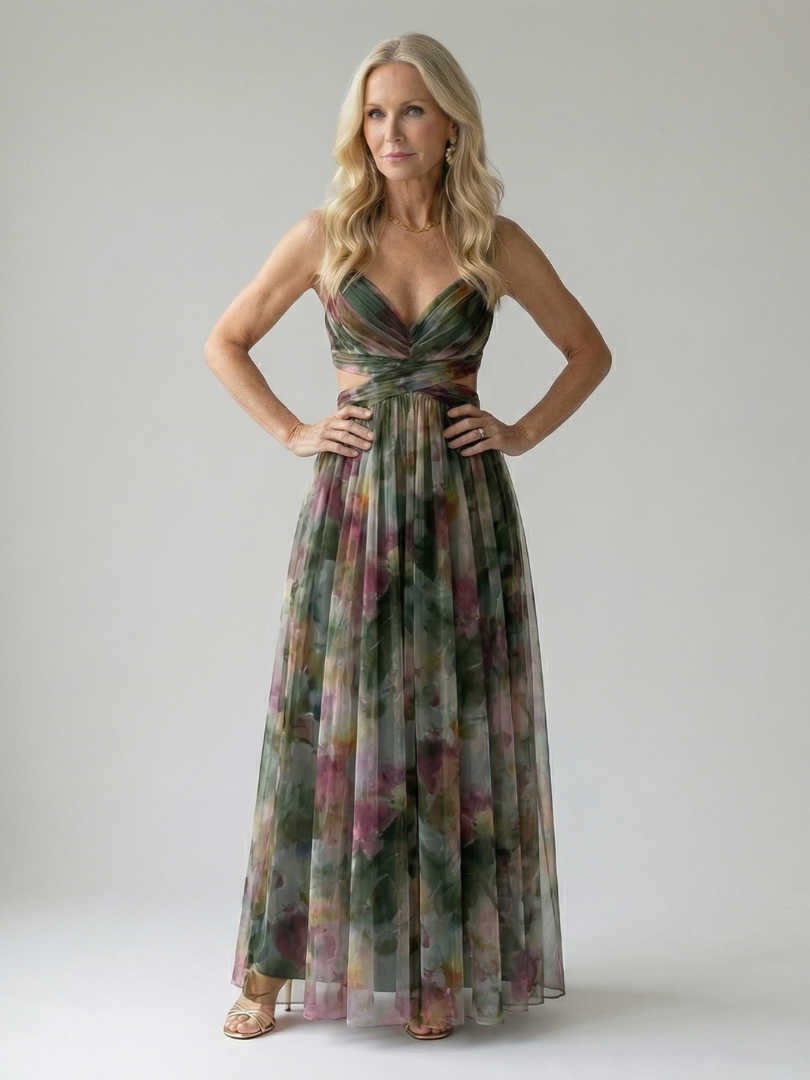 Bianca Soft Wrap Maxi Dress in dark green