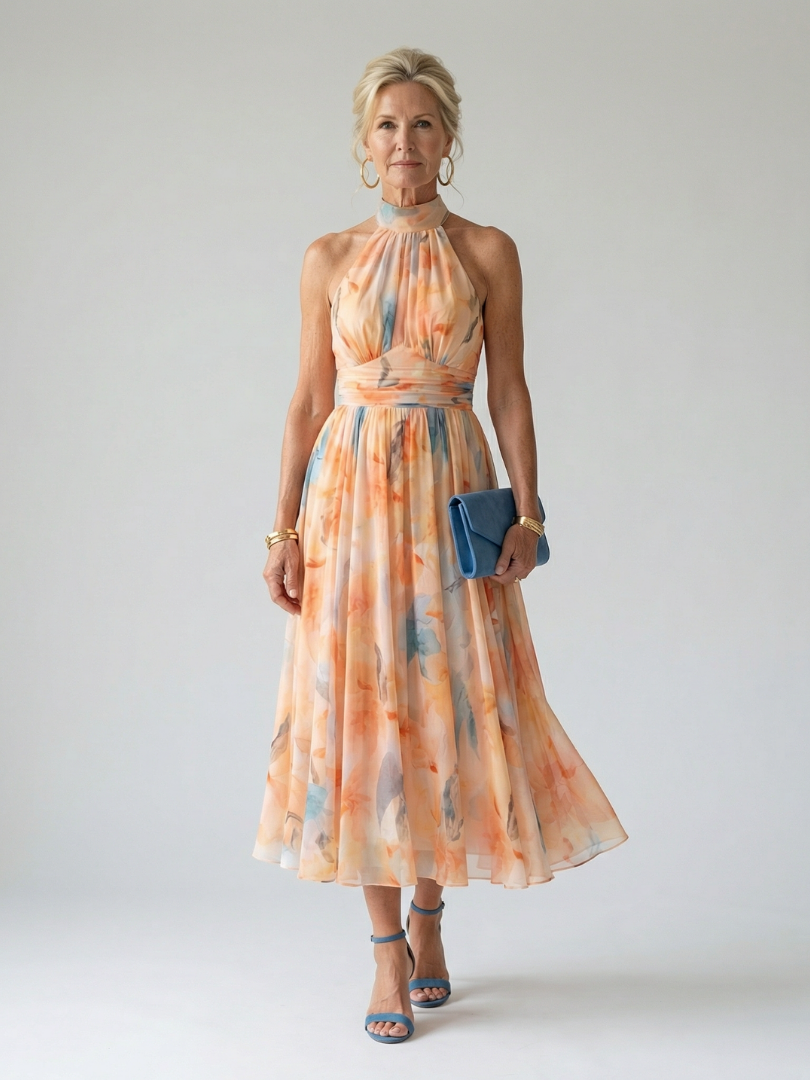 Lucille Soft Halter Midi Dress