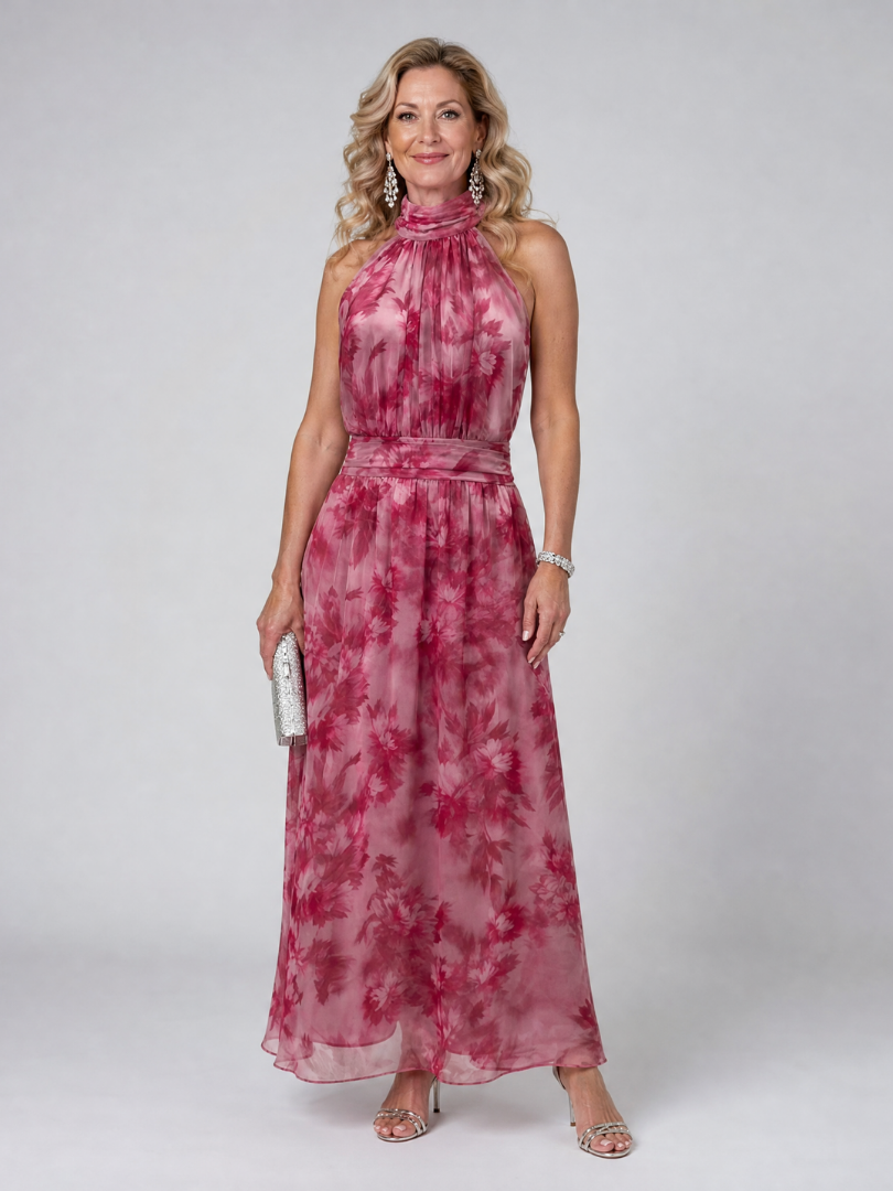 Sabine Soft Halter Neck Midi Dress