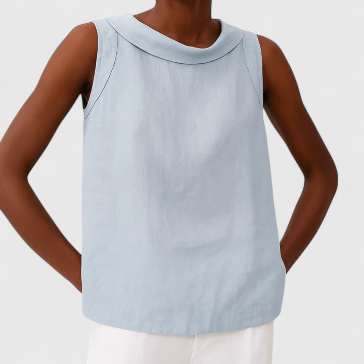 Ashley | Elegant Top with Roll Collar