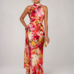 Josephine Halter Neck Floral Maxi Dress