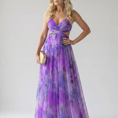 Bianca Soft Wrap Maxi Dress in purple
