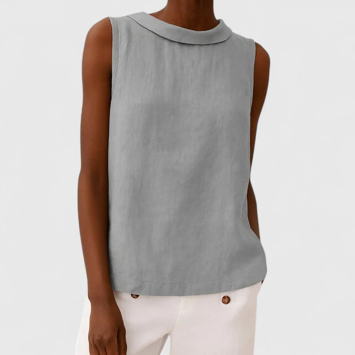 Ashley | Elegant Top with Roll Collar
