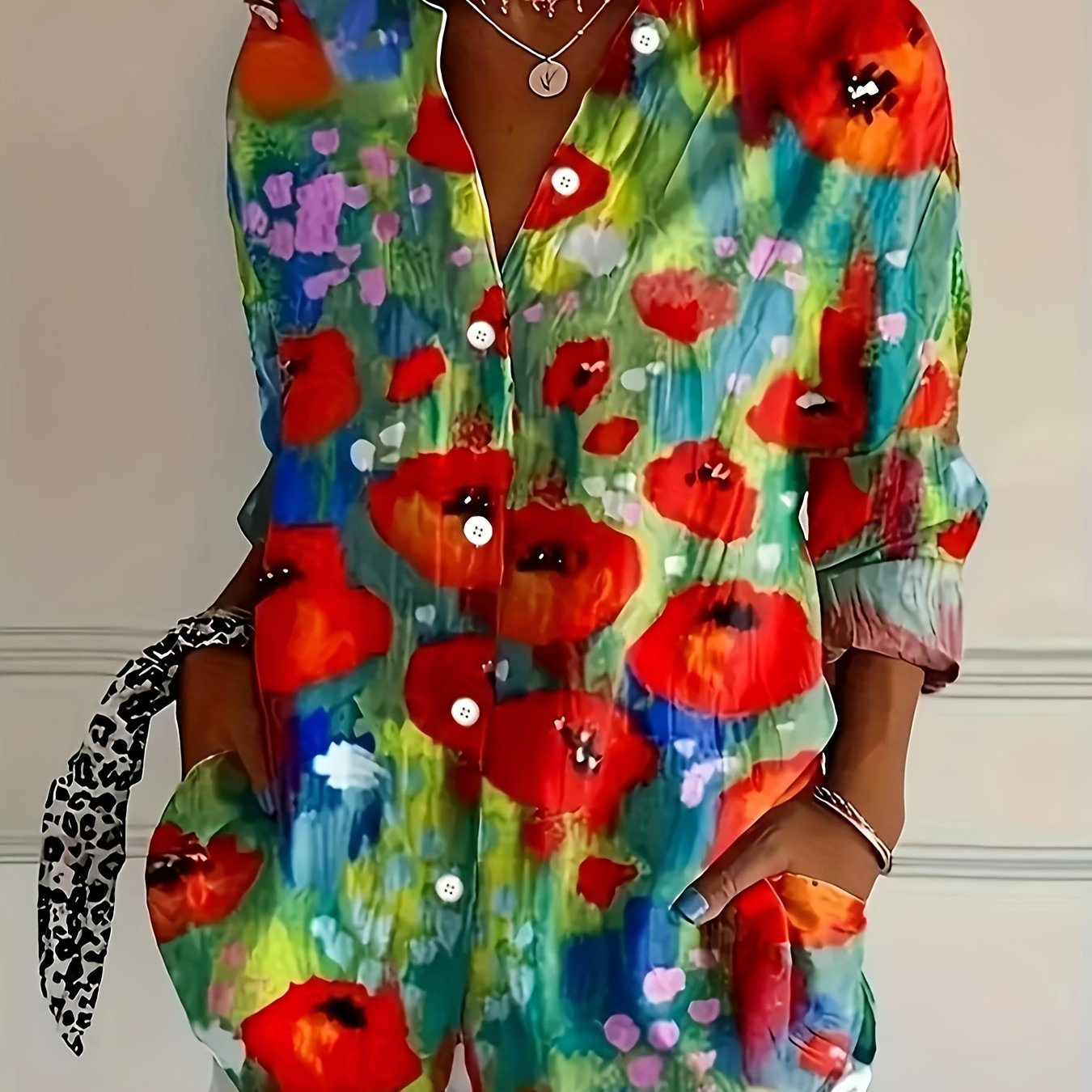 Elara™ | Artistic Print Blouse