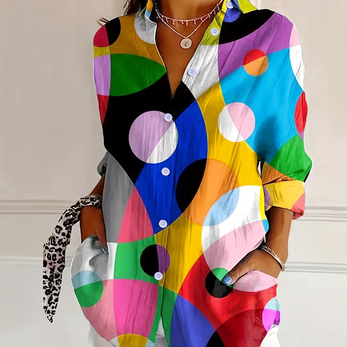 Harper™ | Patchwork Charm Blouse