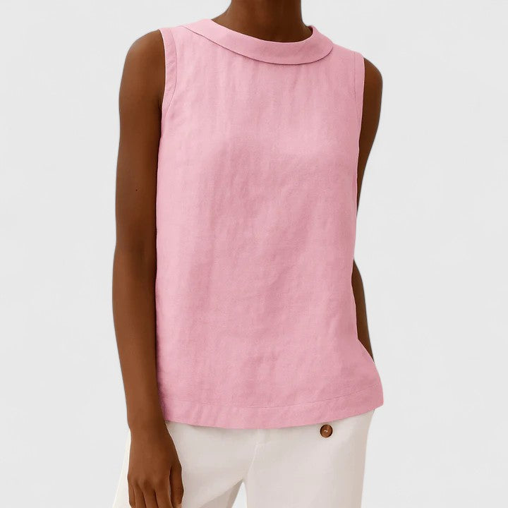 Ashley | Elegant Top with Roll Collar