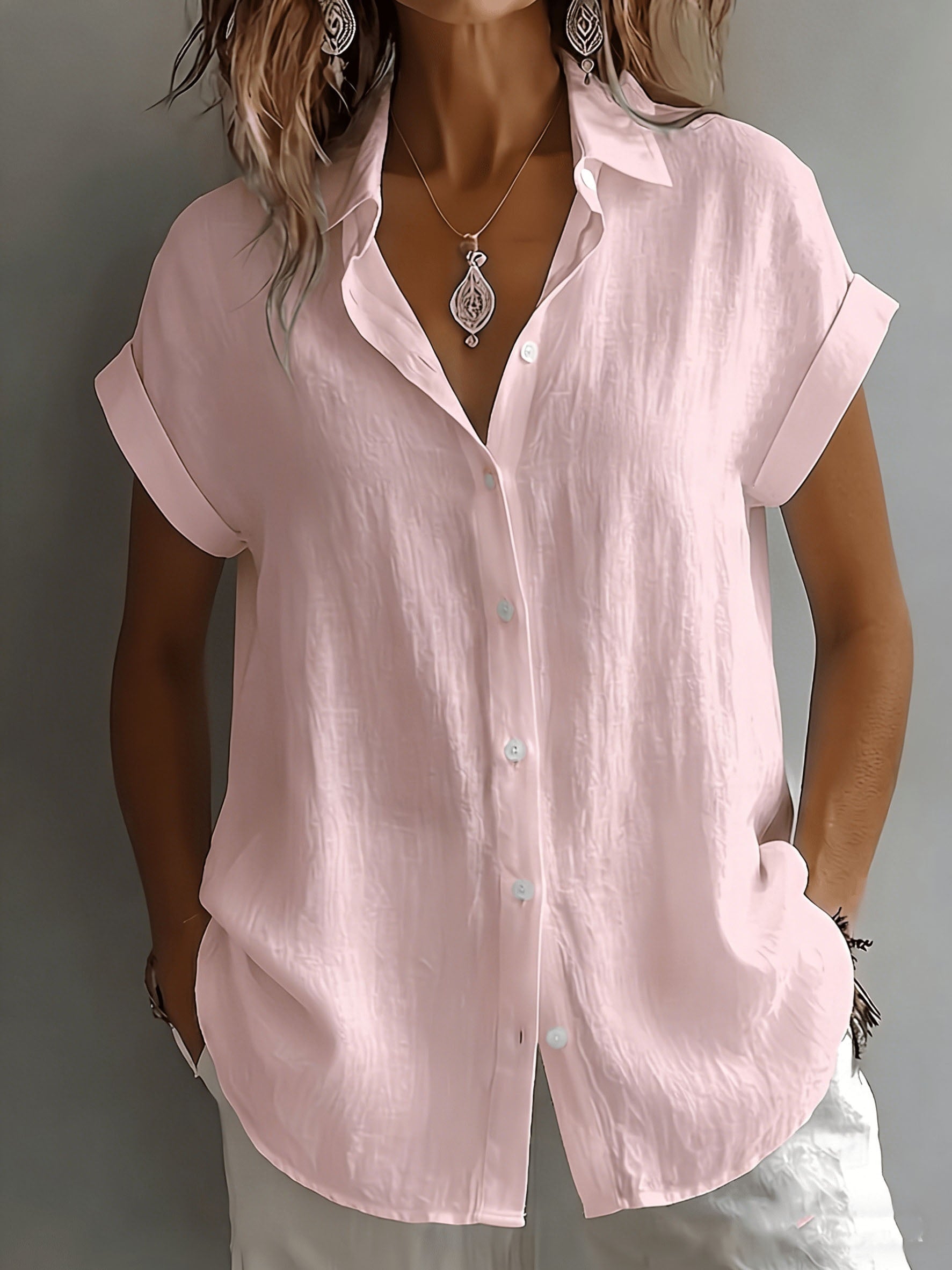 Amelia™ | Linen Button Blouse for Effortless Everyday Elegance