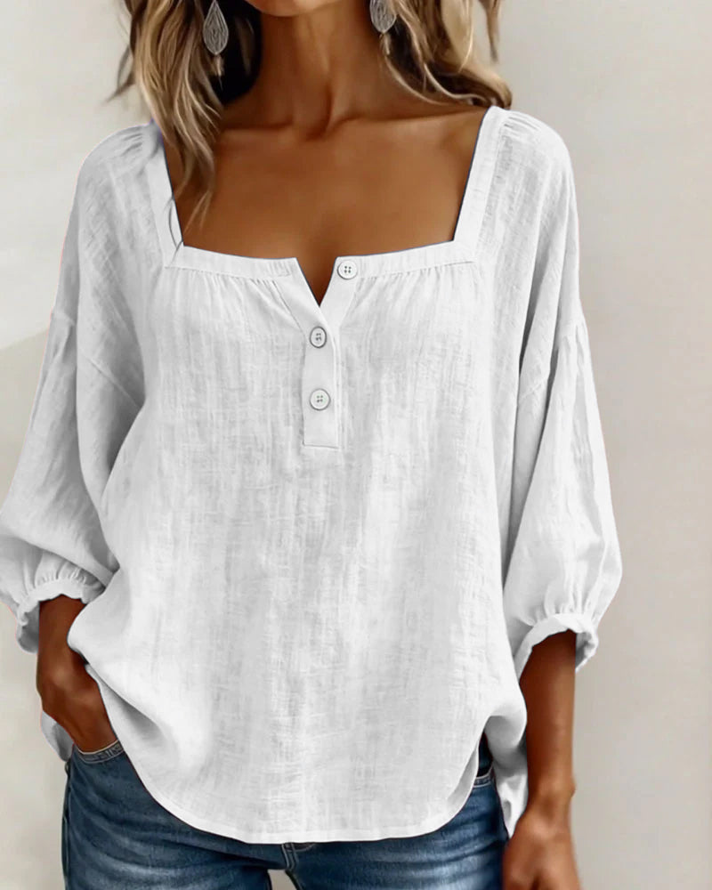 Hazel | Square Neck Puff Sleeve Blouse