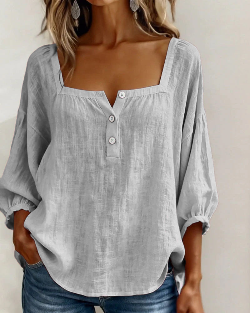 Hazel | Square Neck Puff Sleeve Blouse