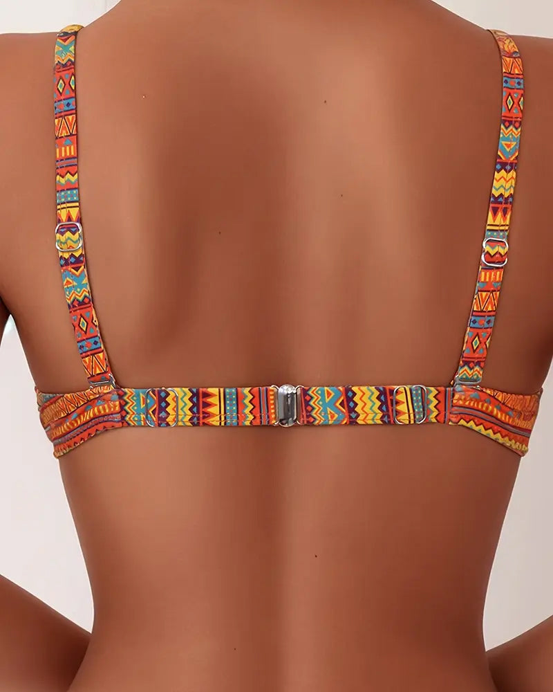 Rose | Two Piece Bikini with Striped Print
