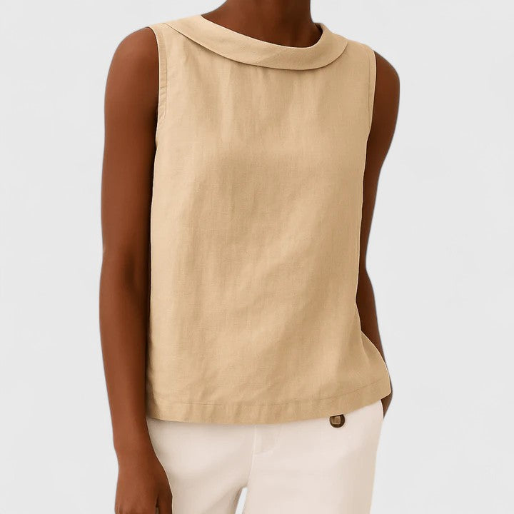 Ashley | Elegant Top with Roll Collar