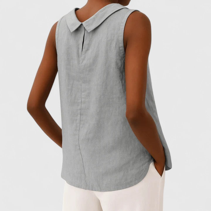 Ashley | Elegant Top with Roll Collar