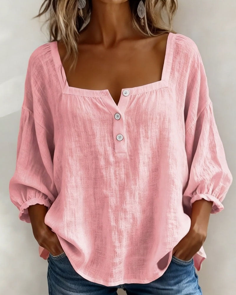 Hazel | Square Neck Puff Sleeve Blouse