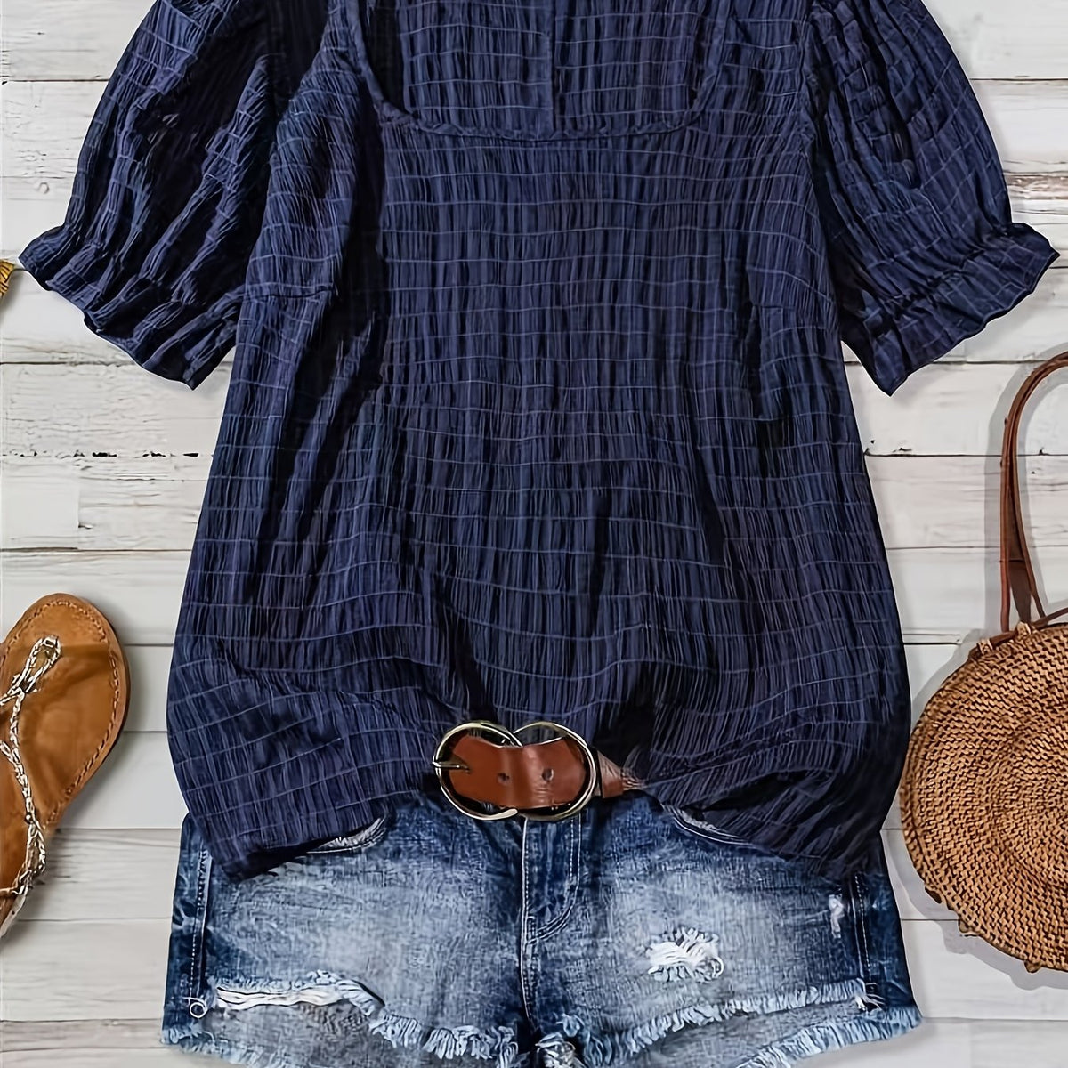 Claire™ | Textured Puff Sleeve Blouse for Effortless Feminine Elegance