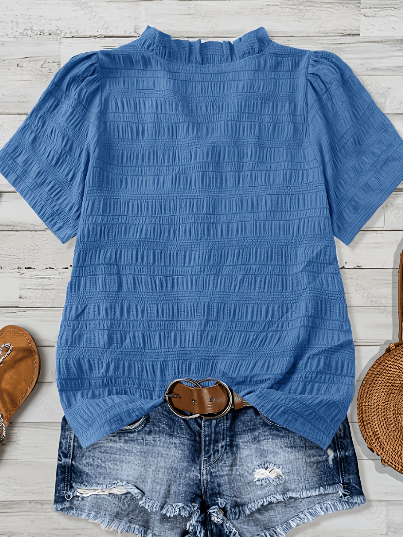 Olivia Grace™ | Ruffle V-Neck Blouse Designed to Flatter Every Curve