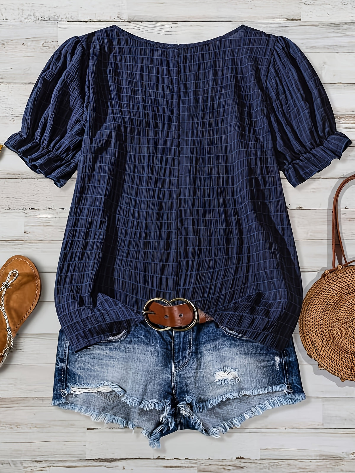 Claire™ | Textured Puff Sleeve Blouse for Effortless Feminine Elegance