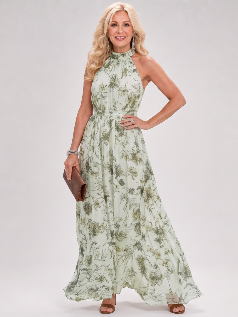 Wren Flowing Skirt Midi Dress in green