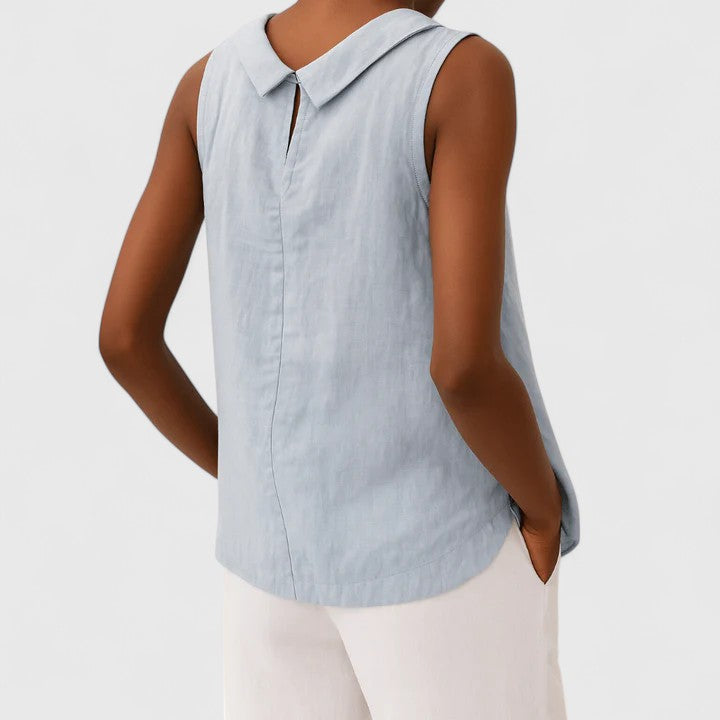 Ashley | Elegant Top with Roll Collar