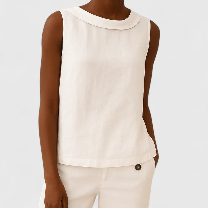 Ashley | Elegant Top with Roll Collar