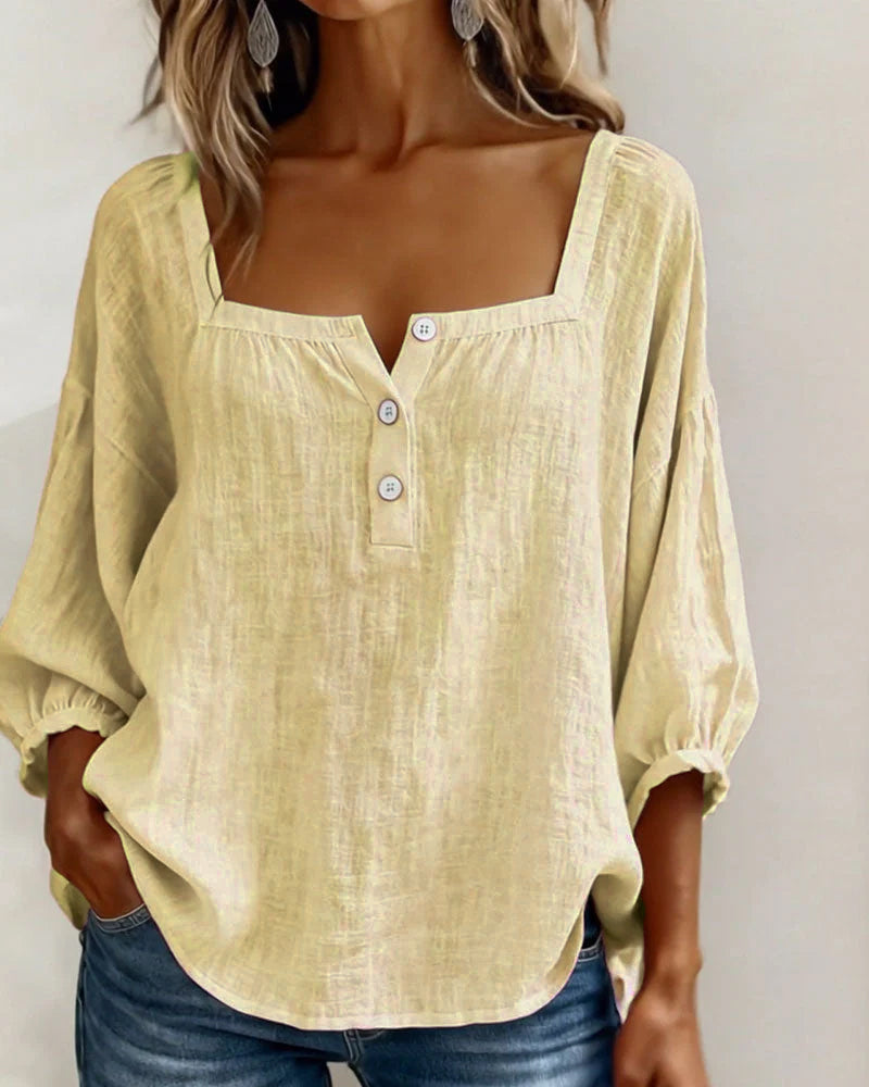 Hazel | Square Neck Puff Sleeve Blouse