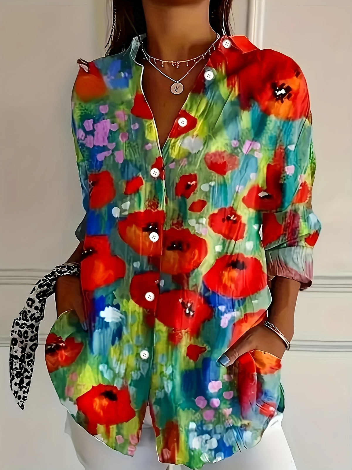 Elara™ | Artistic Print Blouse