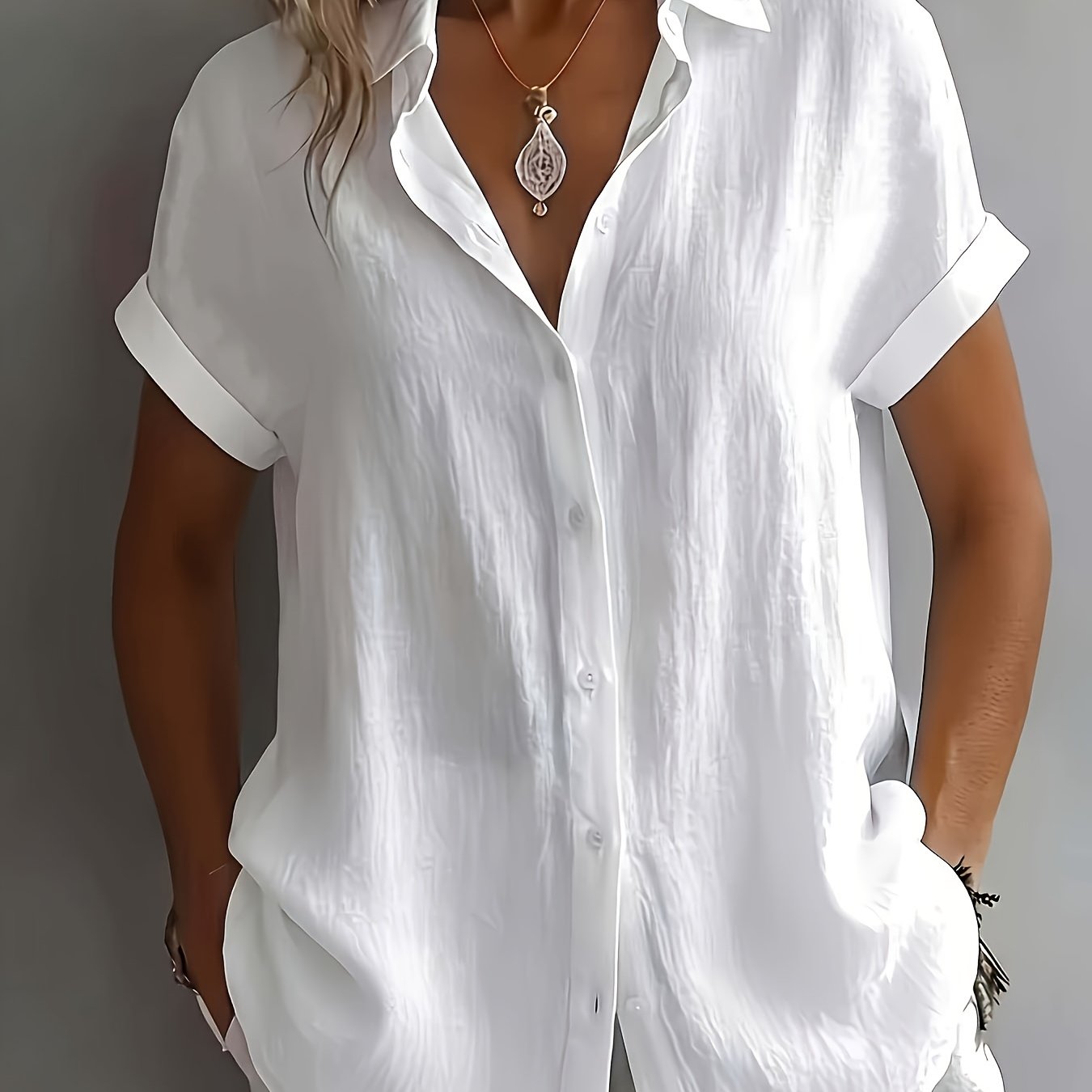 Amelia™ | Linen Button Blouse for Effortless Everyday Elegance