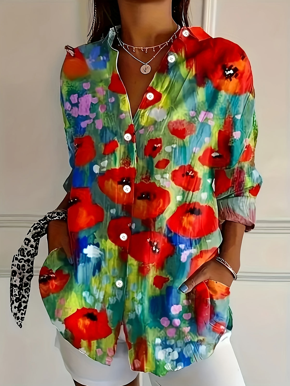 Elara™ | Artistic Print Blouse