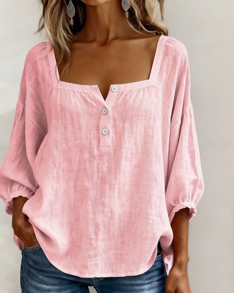 Hazel | Square Neck Puff Sleeve Blouse
