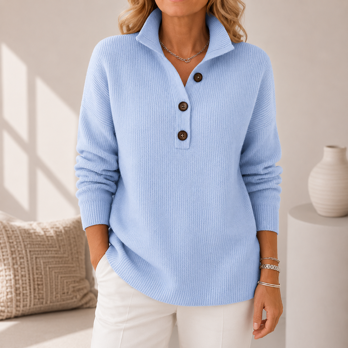 Florence™ | V-Neck Polo Sweater