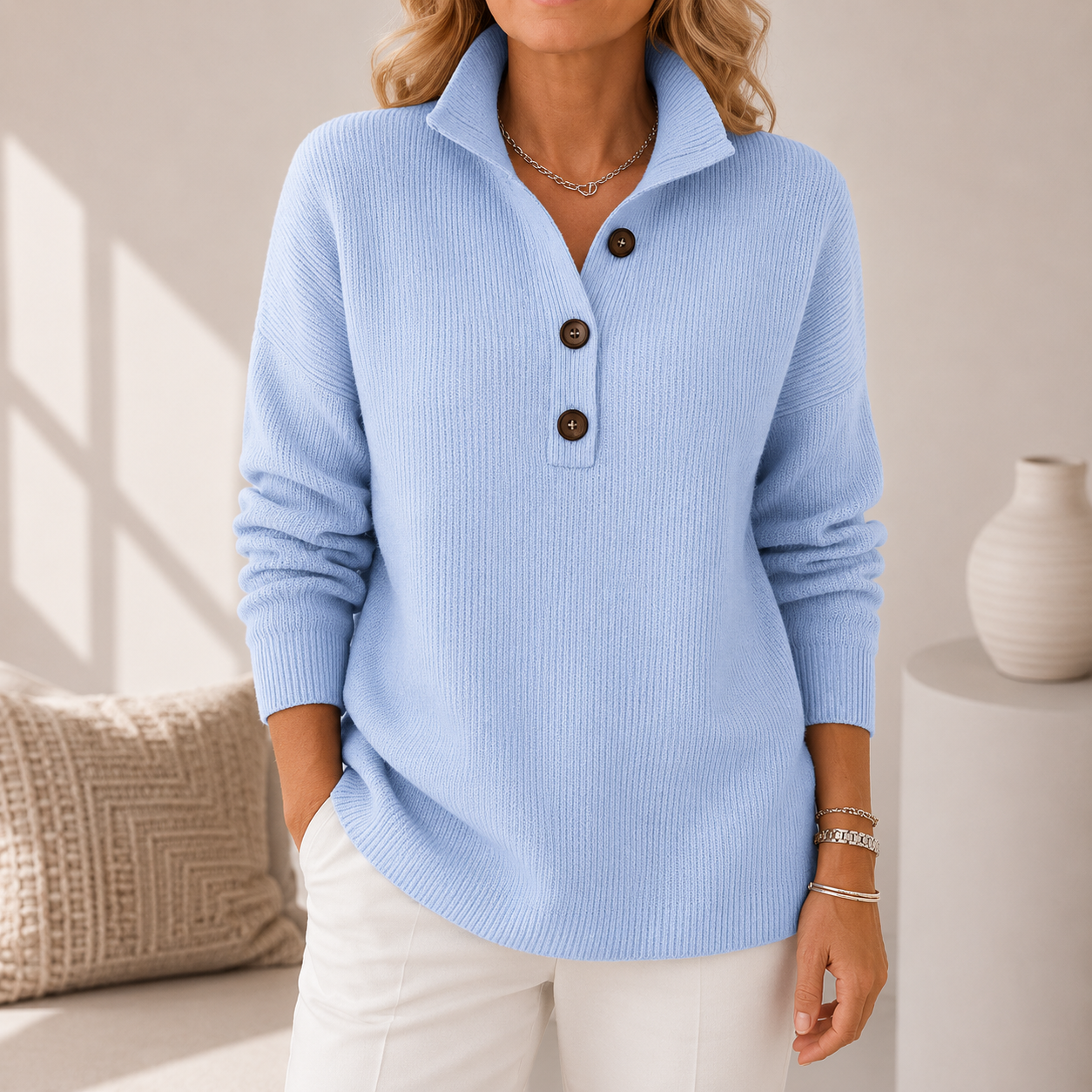 Florence™ | V-Neck Polo Sweater