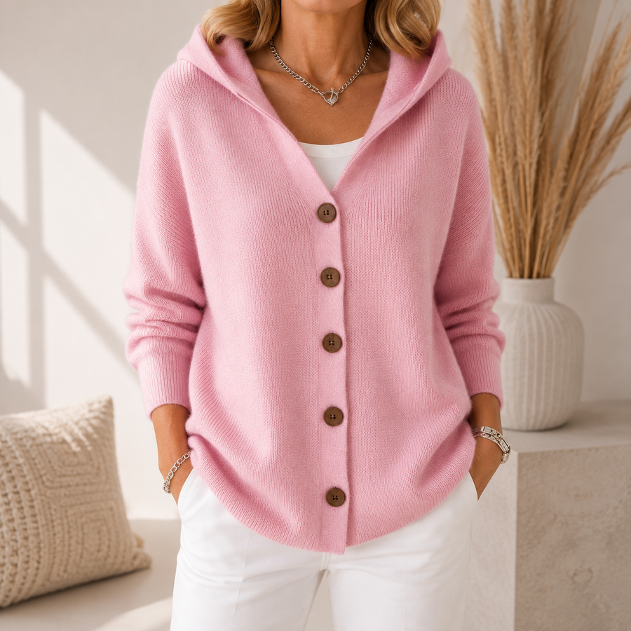 Darienne™ | Hooded Button-Up Knit Cardigan