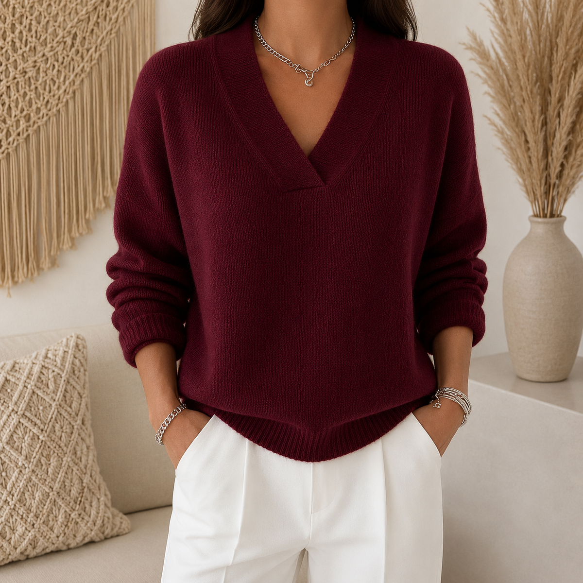 Vivelle™ | Relaxed V-Neck Sweater