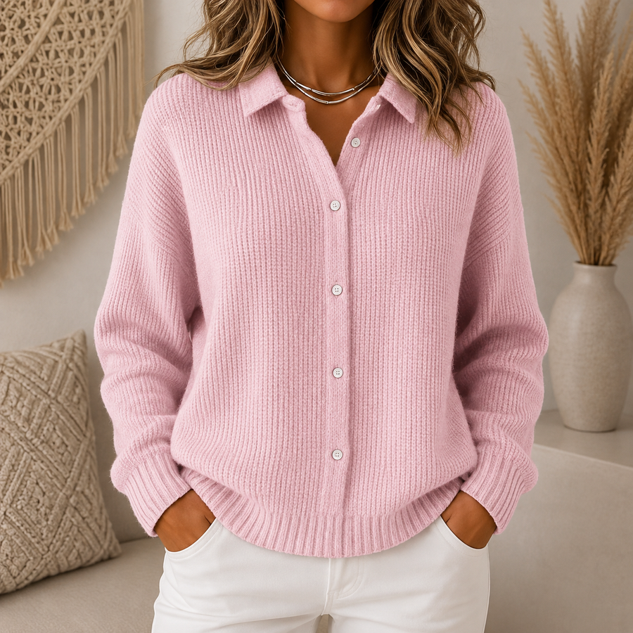 Camille™ | Textured Knit Button-Up Cardigan