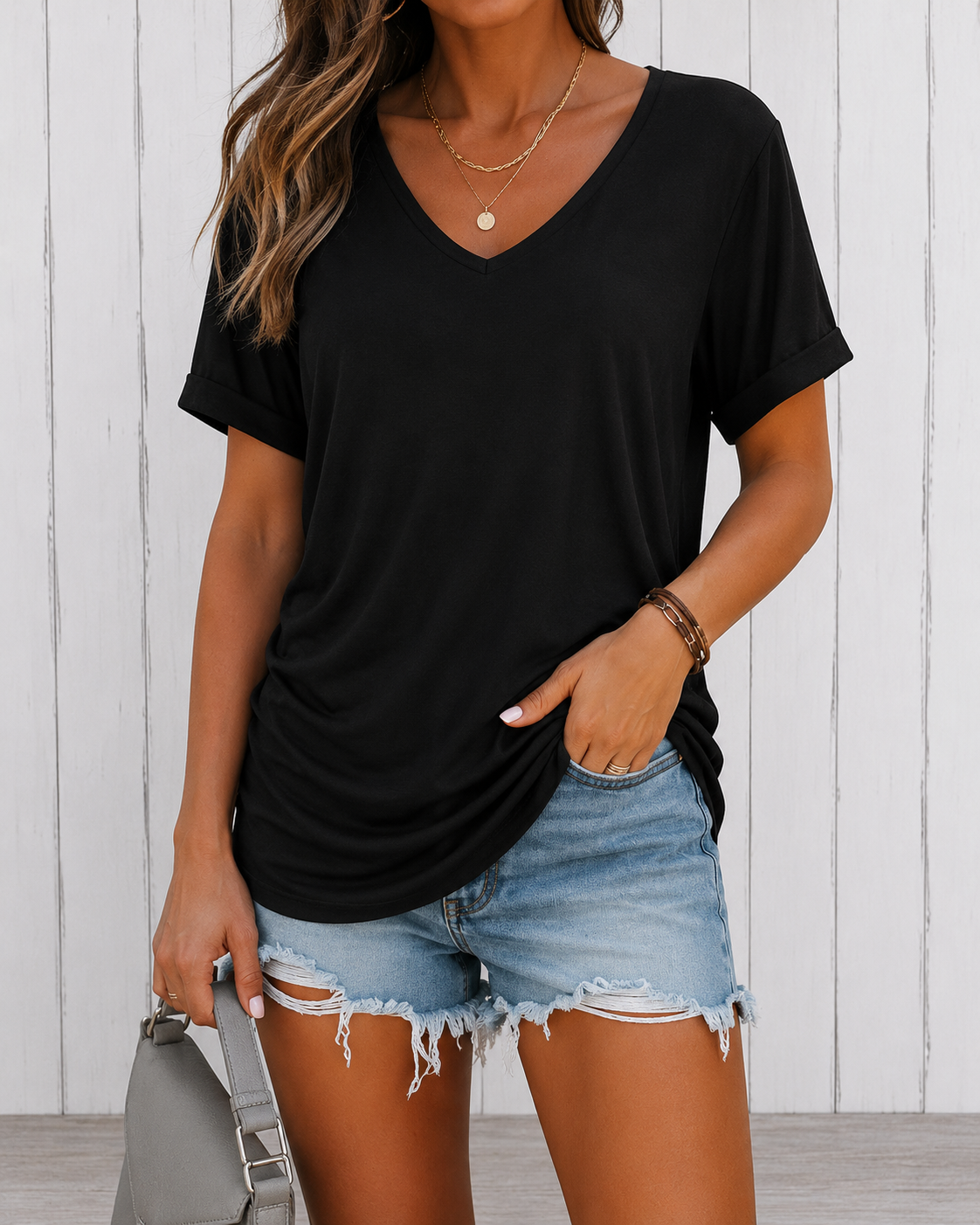 Carly | Classic V-Neck Loose Fit Shirt