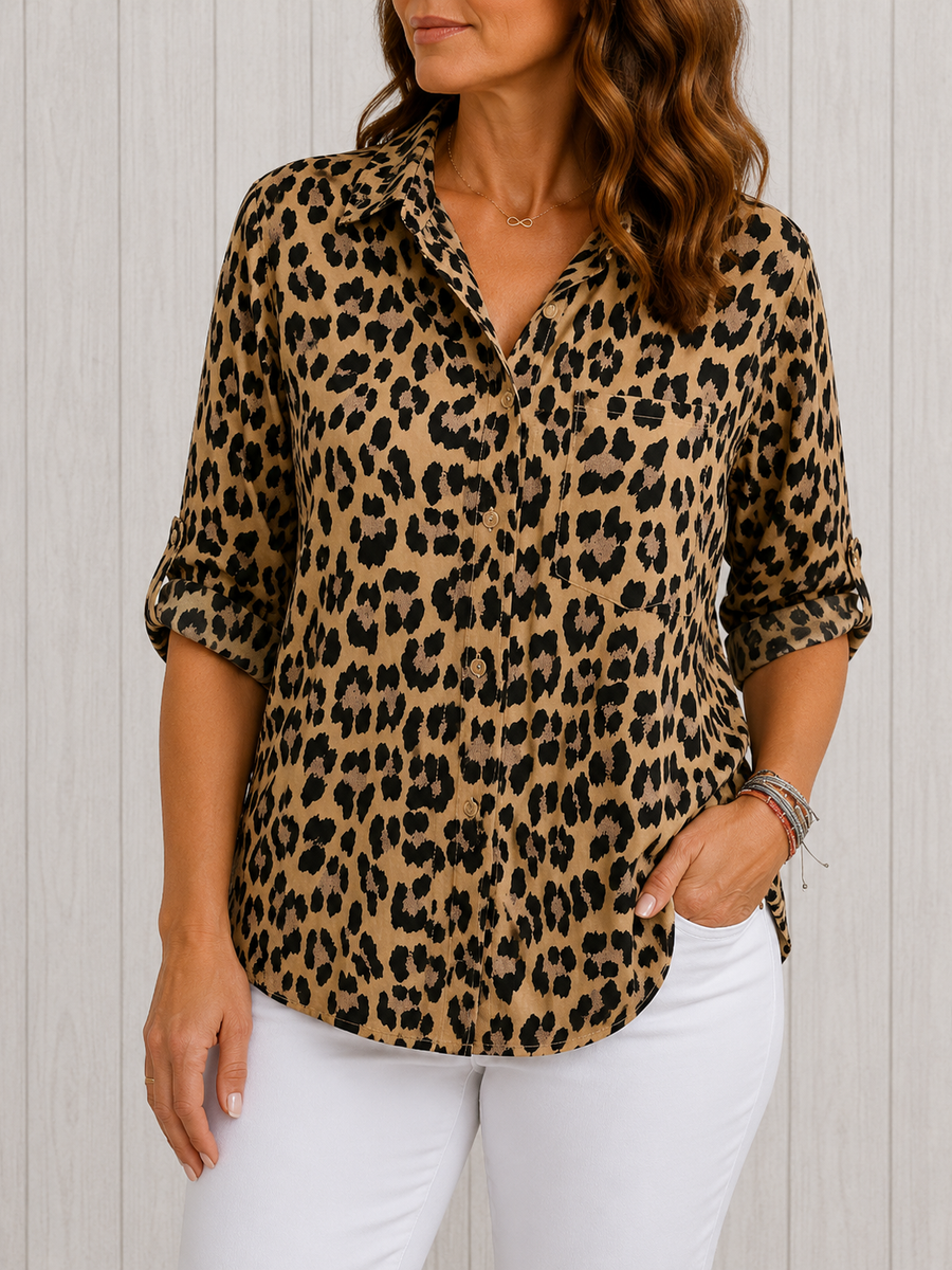 Casey™ | Stylish Leopard Print Blouse