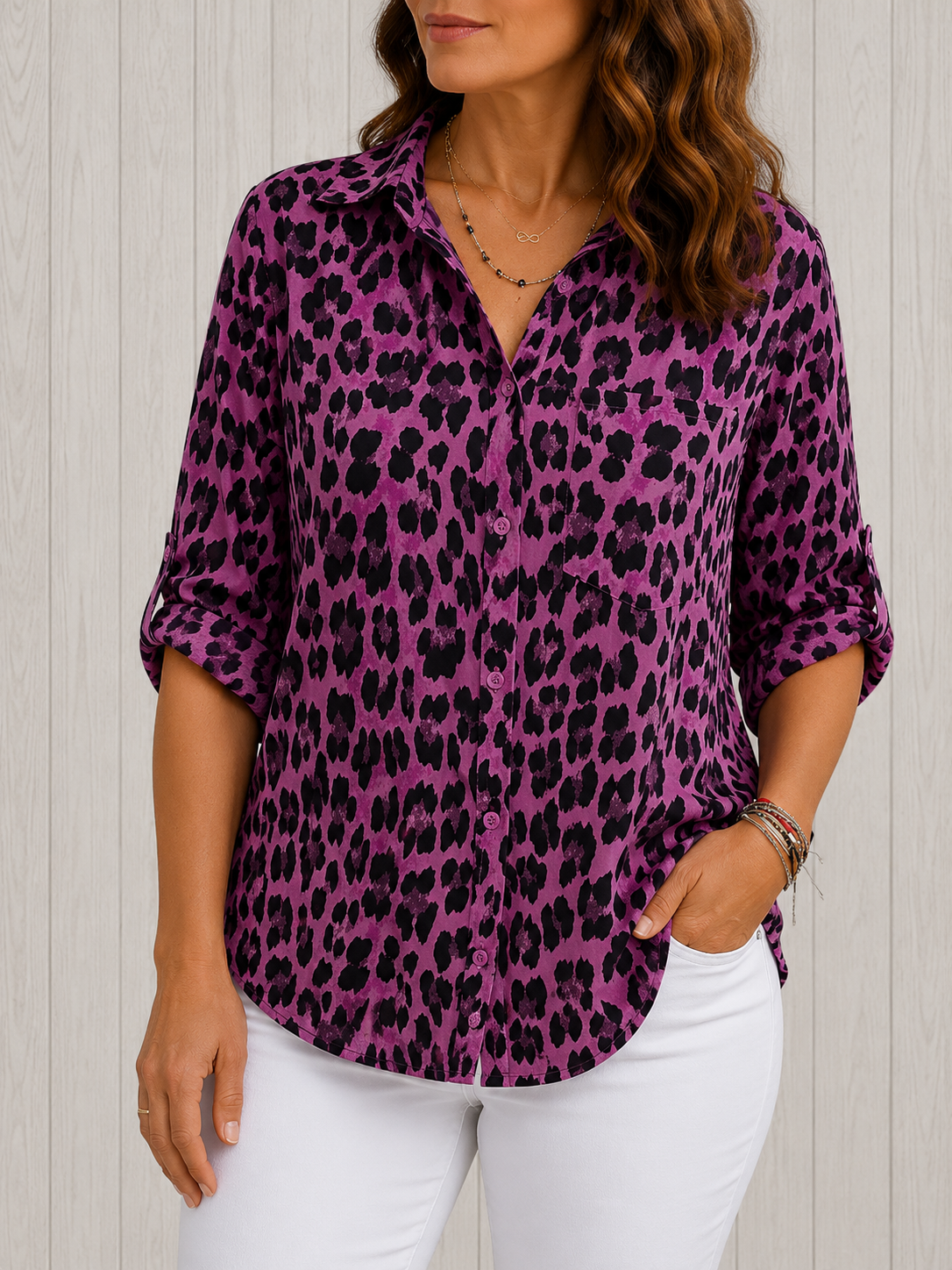 Casey™ | Stylish Leopard Print Blouse