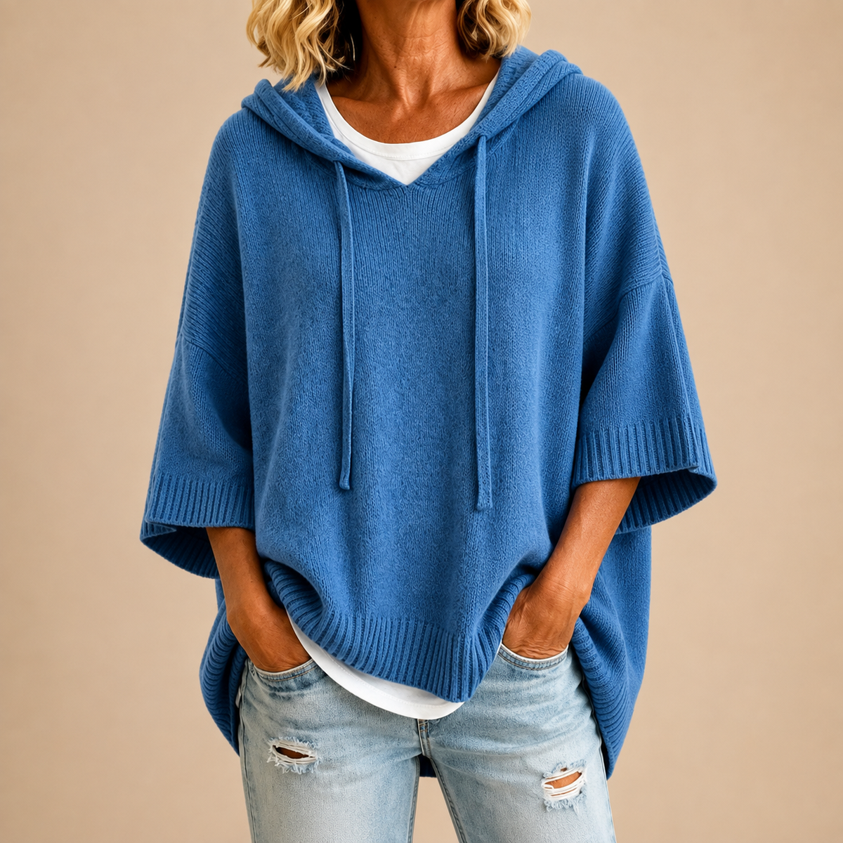 Eloise | Hooded Knit Poncho