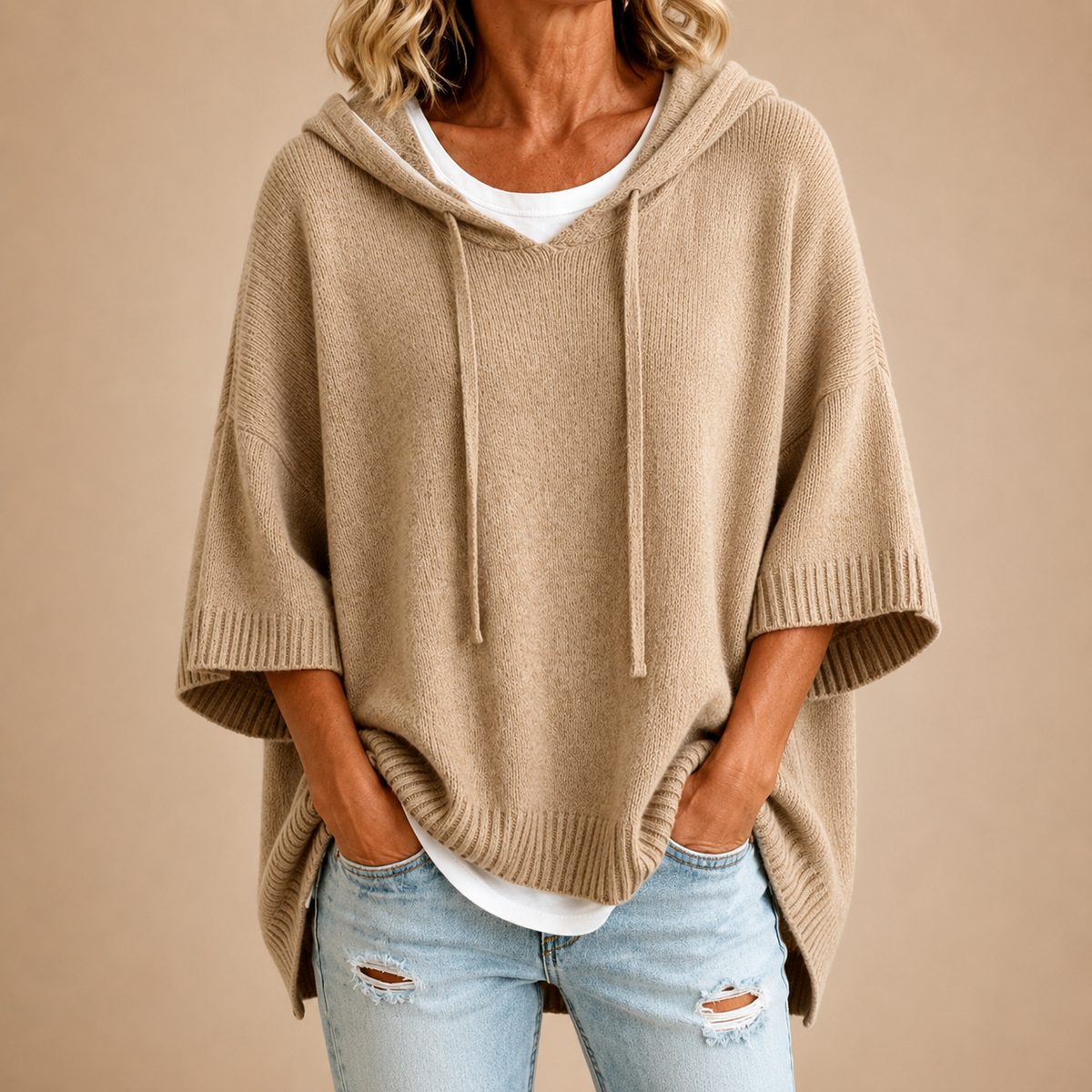Eloise | Hooded Knit Poncho