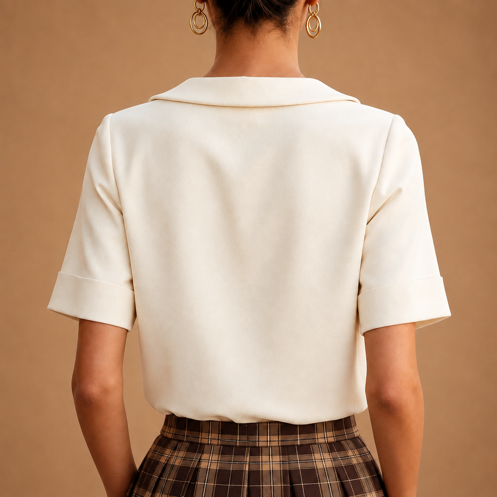 Elegant Short-Sleeve Blouse