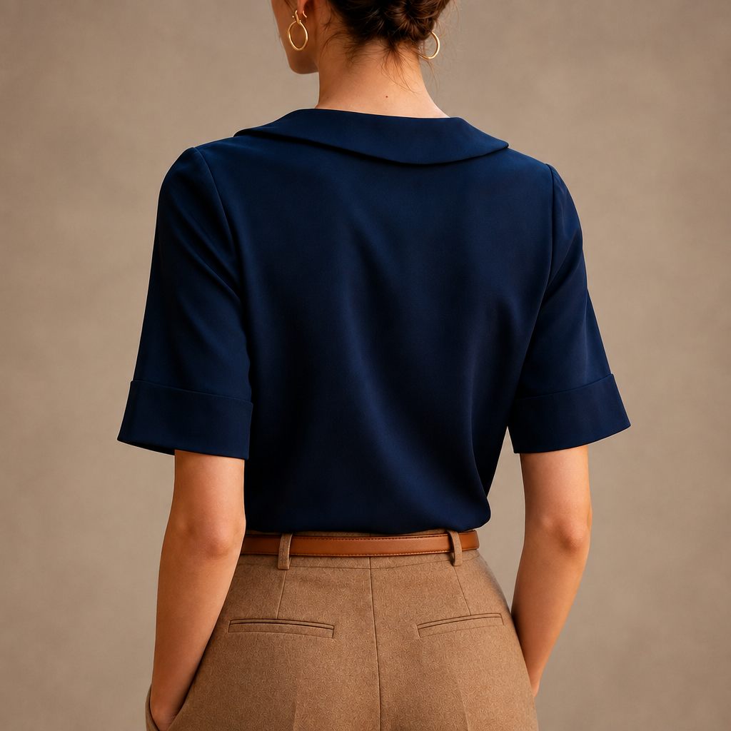 Elegant Short-Sleeve Blouse