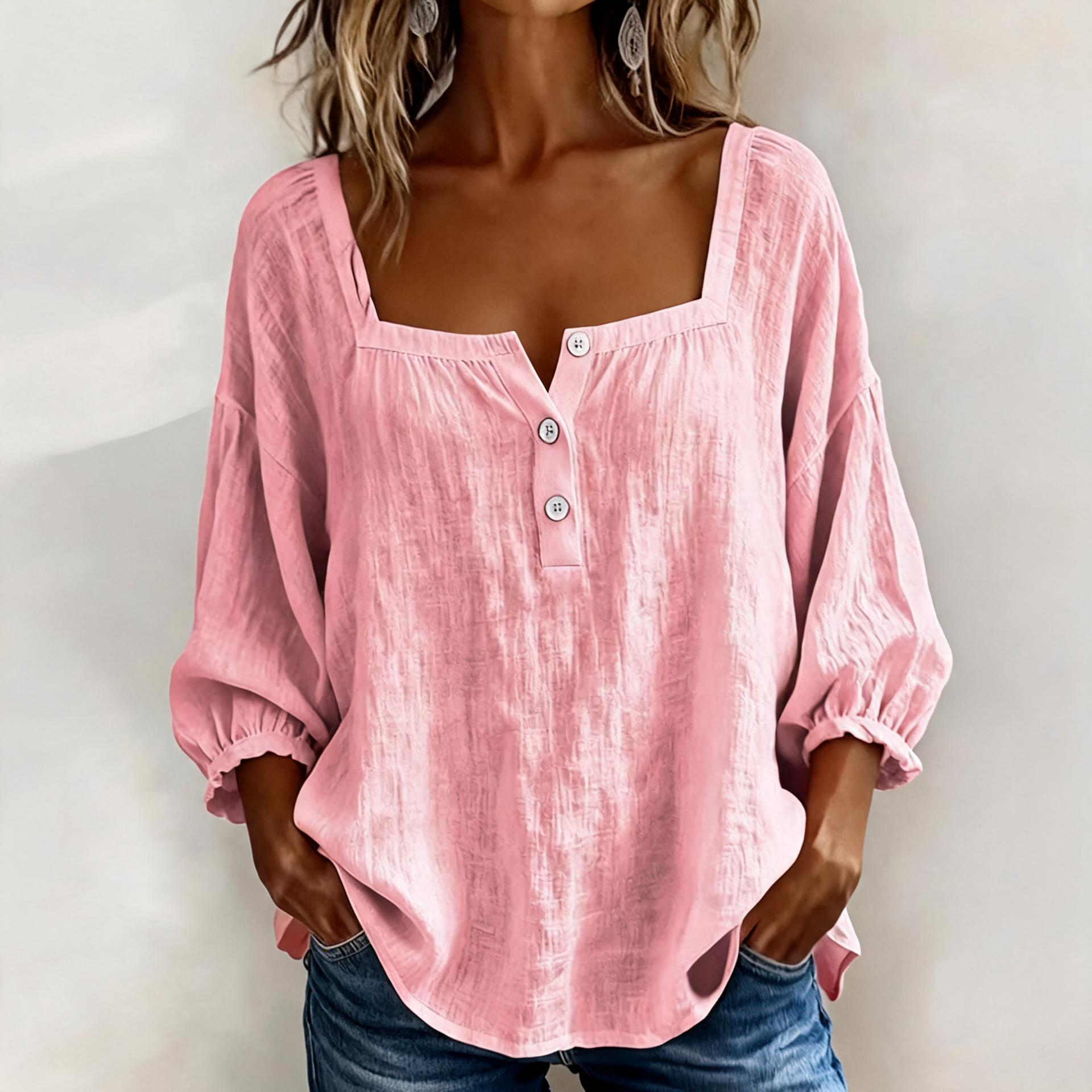 Fabiana™ | Breezy Cotton-Linen Blouse for Effortless Everyday Elegance