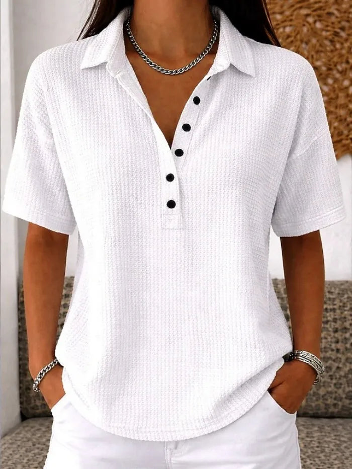 Emily™ | Textured Collared Top for Effortless Everyday Comfort