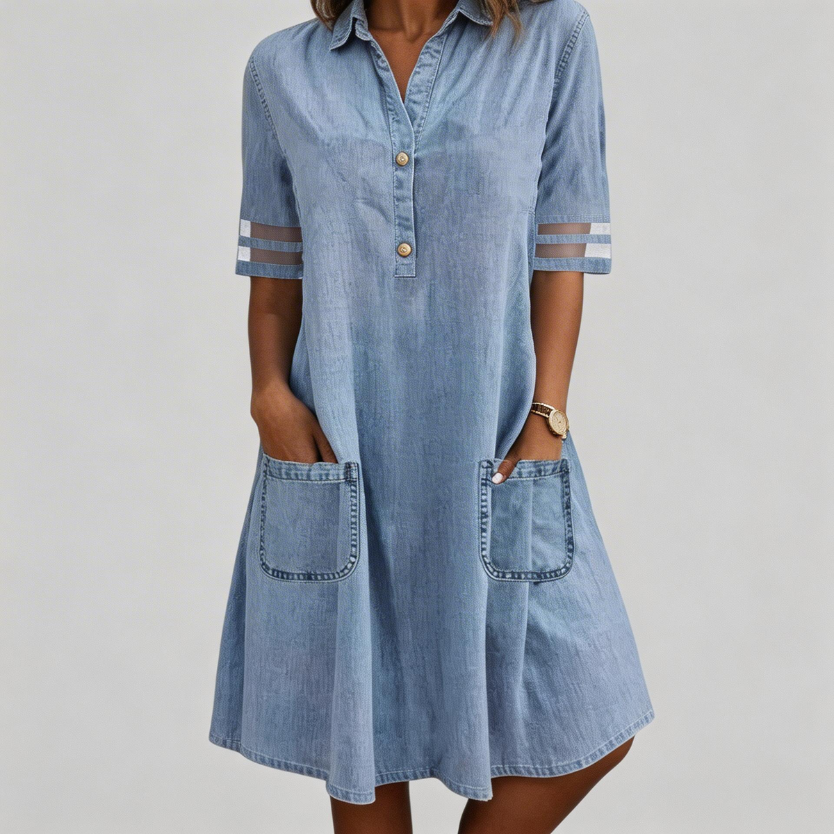Brittany | Figure Flattering Denim Dress